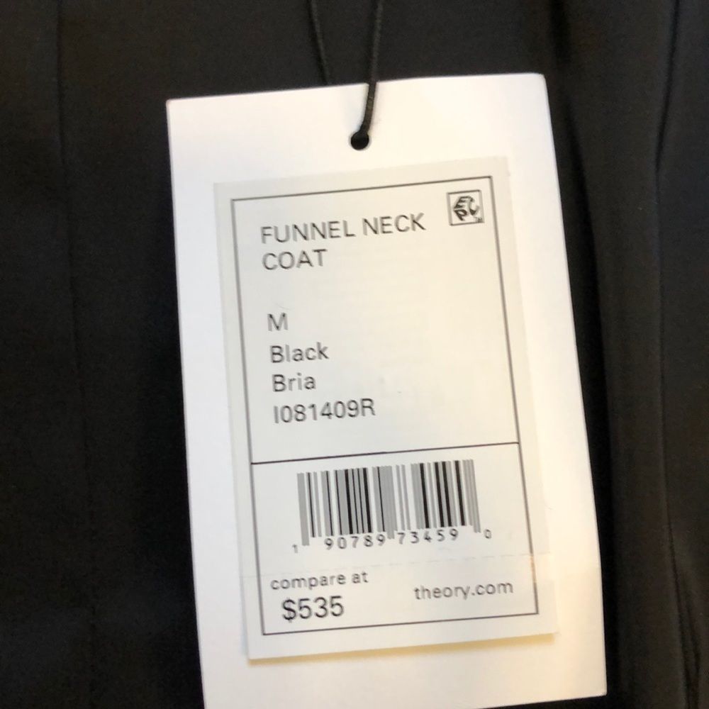 Theory Funnel Neck Coat NWT - Picture 10 of 14